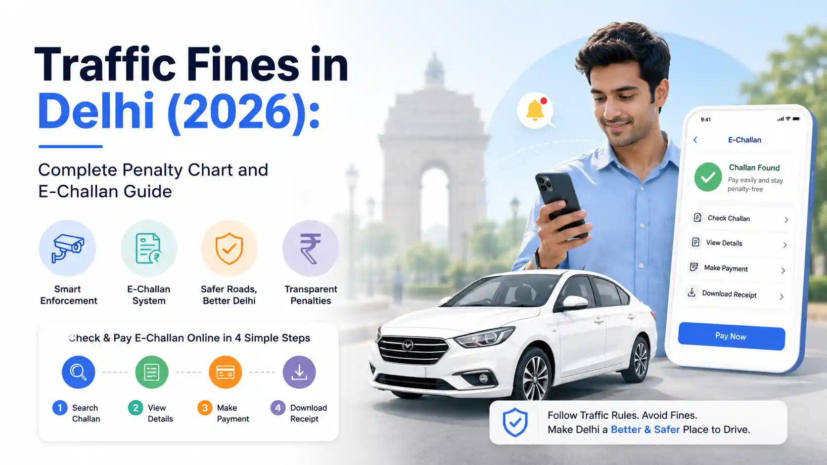 Delhi Traffic Fines 2026: Updated Challan Rates, Penalties & Online Payment Guide